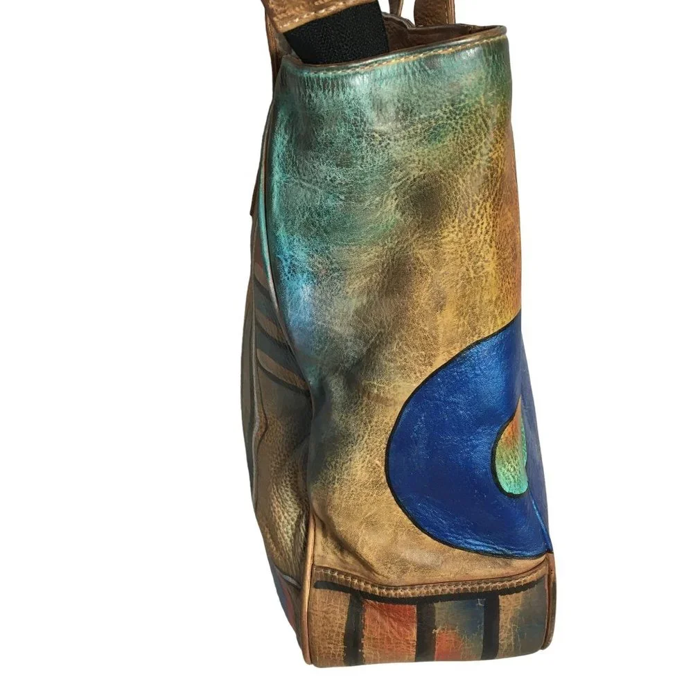 Anuschka NEVER USED Handpainted Leather Laptop Bag + Insert Southwest